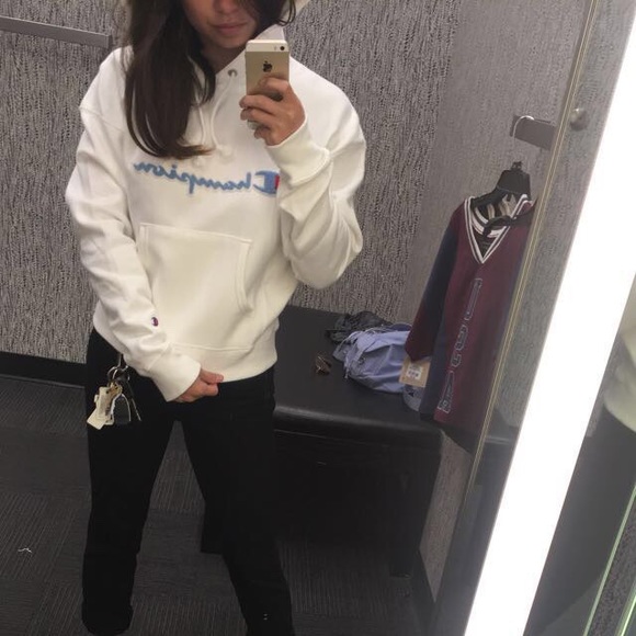 Champion Tops - Champion white hoodie size XS